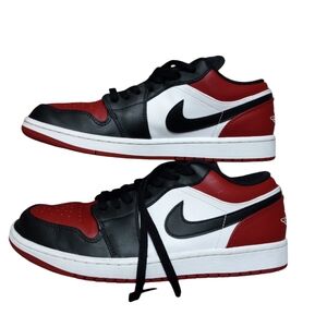 Nike Air Jordan 1 Retro Low Bred Toe Mens Sz US 9.5